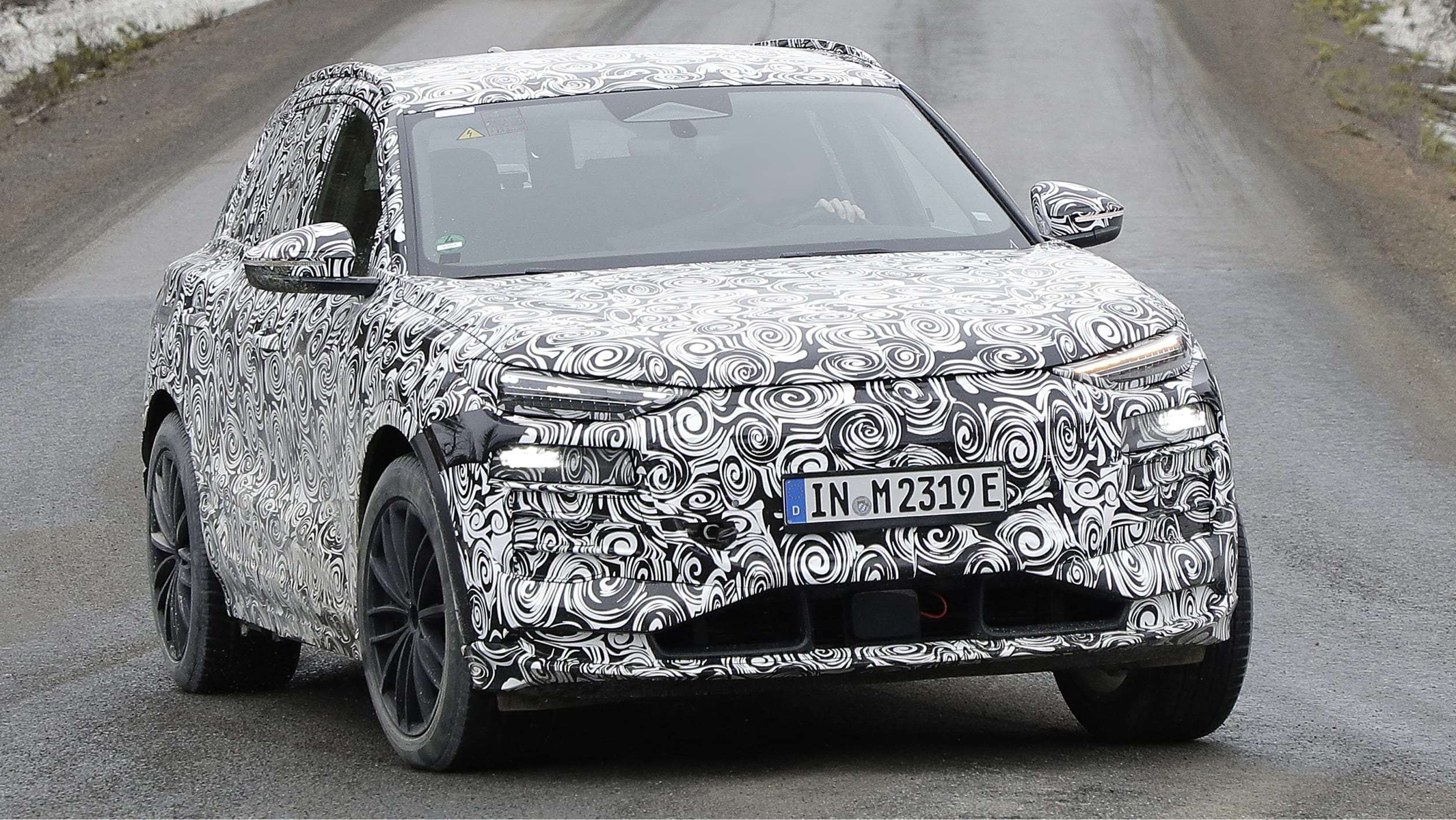 Audi Q6 e-tron - camouflaged cornering