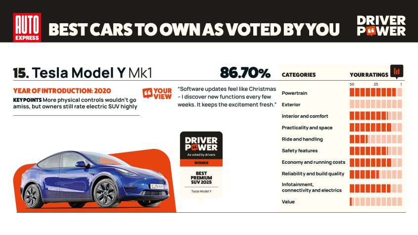 Tesla Model Y - мощность водителя 2025