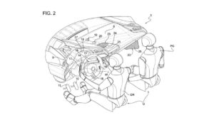 Диаграмма патента Ferrari EV - интерьер интерьера.