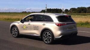 New MGS6 EV - rear tracking undergoing Euro NCAP testing