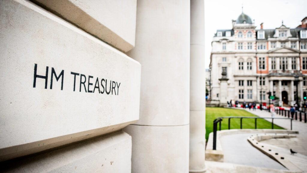 HM Treasury sign