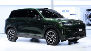 Leapmotor A10 on display at car show - front