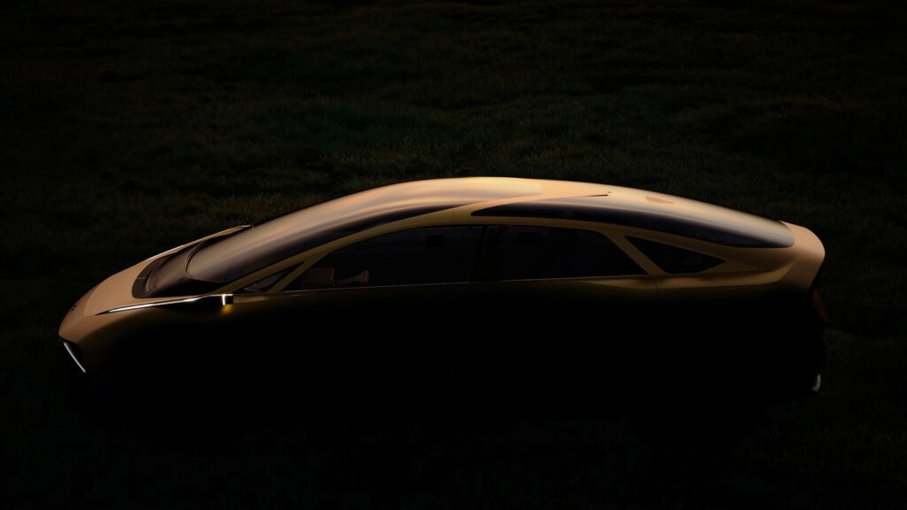 New Kia EV saloon car - side