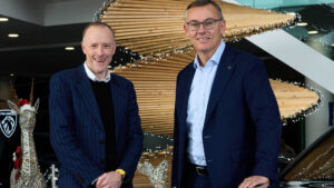 Peugeot's CEO Alain Favey with our own Phil McNamara