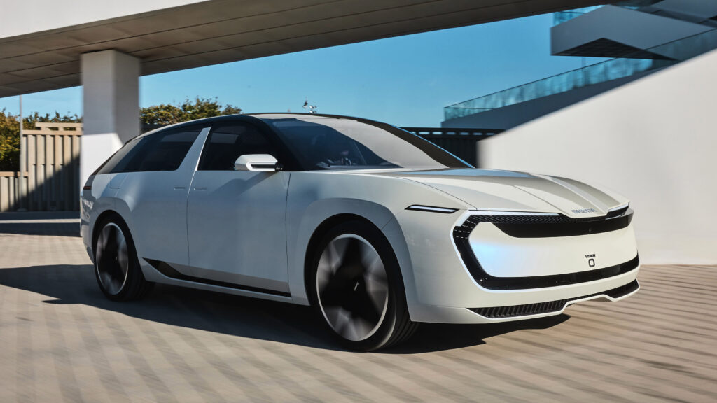 Концепция Skoda Vision O: экскурсия по интерьеру и обзор Skoda Vision O concept - front action