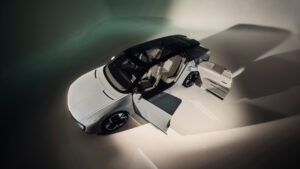 Skoda Vision O concept - overhead doors open