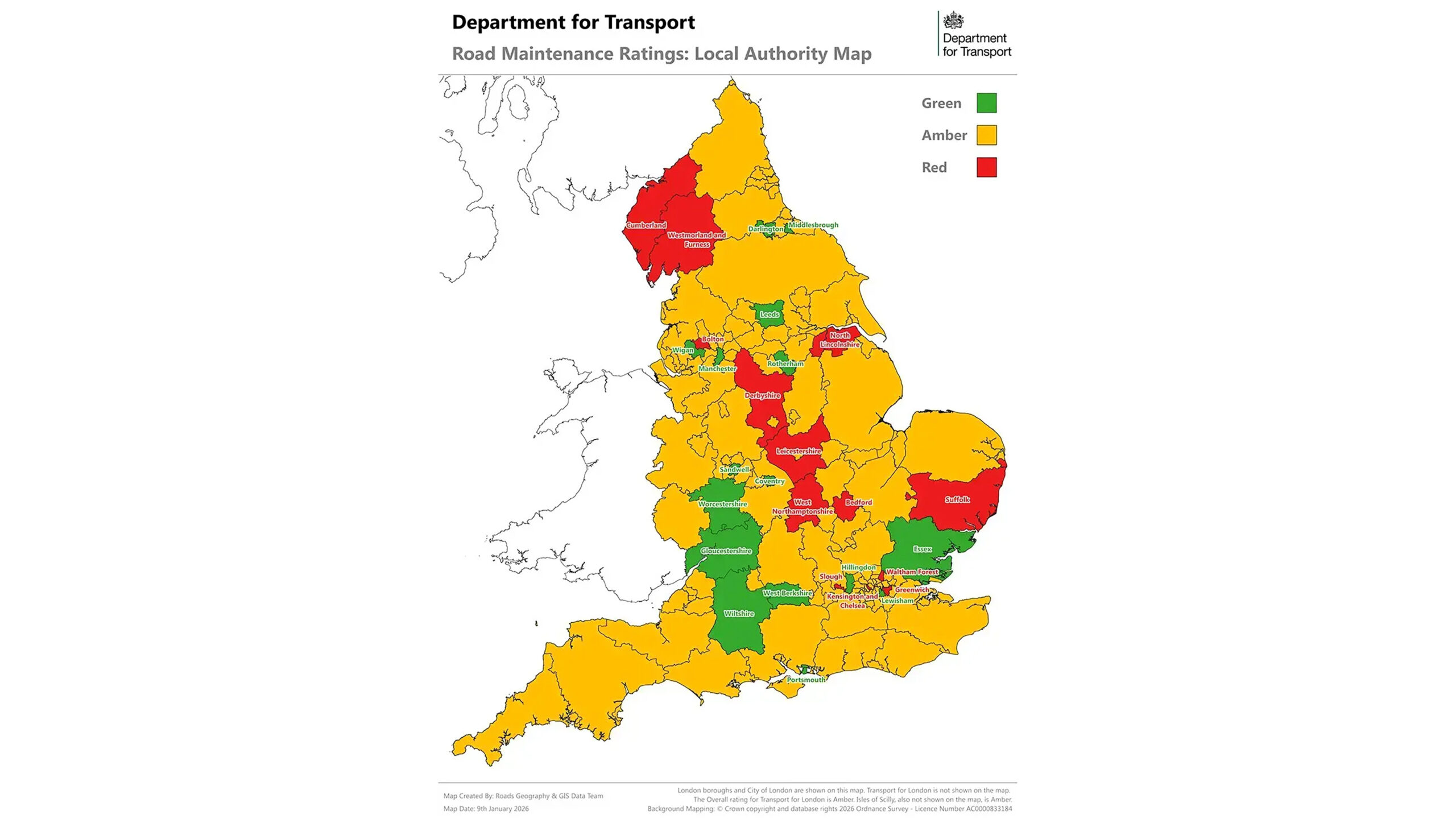 Карта DoT рейтингов по техническому обслуживанию.
