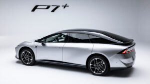 Xpeng P7+ - rear 3/4 static