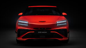 Genesis GV60 Magma - полная передняя часть.