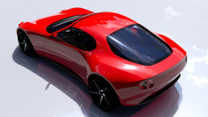 Концепция Mazda ICONIC SP задней части (закрытые двери)