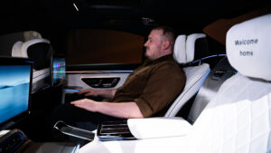 Ellis Hyde sat in the back of the Mercedes S-Class facelift