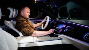 Ellis Hyde sat in the Mercedes S-Class facelift