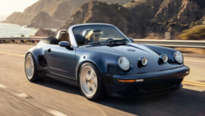 Singer 911 Кабриолет - синий фронт 3/4 3/4