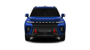 KGM Musso EV (синий) - передняя статическая установка.