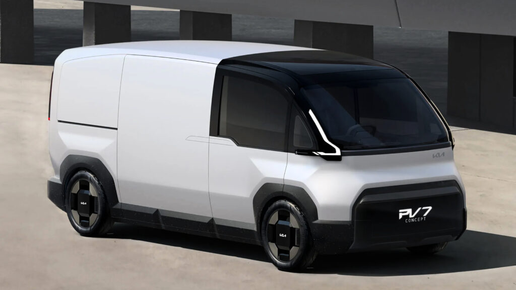 Kia PV7 и PV9 будут опираться на блестящий успех PV5 MPV в 2027 году Kia PV7 concept front 3/4
