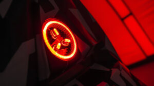 Электрический суперсалон Mercedes-AMG с задним фонарем.