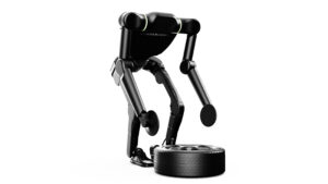 Renault Calvin - front bending over to pick up tyre