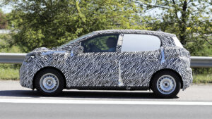 Dacia electric city car (camouflaged) - side