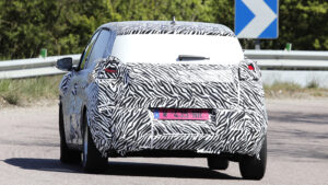 Dacia electric city car (camouflaged) - rear