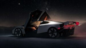 Новый Tesla Roadster — вид сзади