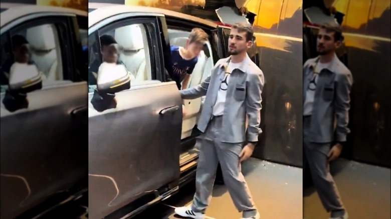 Кадр из видео, на котором ребенок врезается в фургон Mercedes VLE